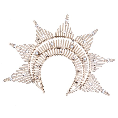 Zqxnt Einzigartige Stirnband Vintage Hairband Wunderschöne Barockstachel Tiaras Kopfstückprinzessin Kopfbedeckungen Kronen Halloween Cosplay von Zqxnt