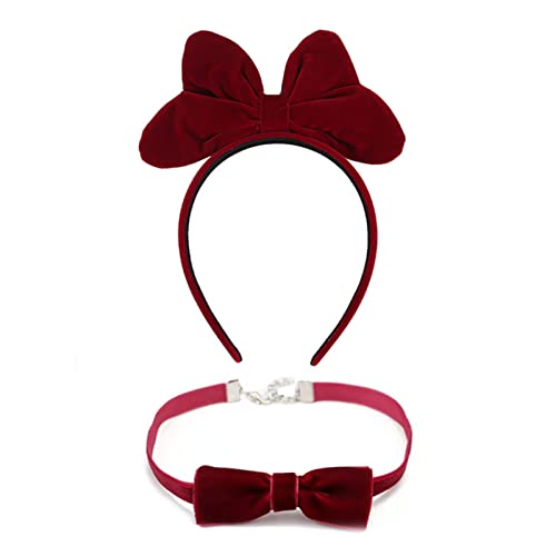 Zqxnt Elegant Big Bow Stirnband Choker Set Samt Bögen Haarband Täglich Kopfstücksfoto Party Kostüm Haarzubehör Zqxnt Elegant Big Bow Stirnband Choker Set Samt Bögen Haarband Täglich Kopfstücksfoto Party Kostüm Haarzubehör von Zqxnt