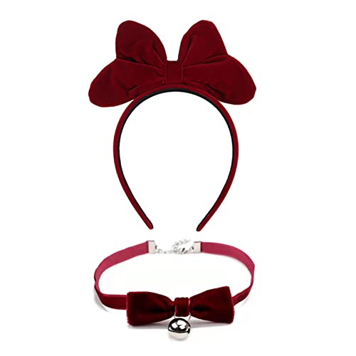 Zqxnt Elegant Big Bow Stirnband Choker Set Samt Bögen Haarband Täglich Kopfstücksfoto Party Kostüm Haarzubehör Zqxnt Elegant Big Bow Stirnband Choker Set Samt Bögen Haarband Täglich Kopfstücksfoto Party Kostüm Haarzubehör von Zqxnt
