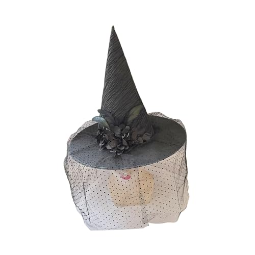 Zqxnt Eleganter Hexenhut Mit Dekorativen Gemischten Blumen Zaubererhut Für Cosplays Event Und Thematische Versammlungen Halloween Hexenhut Mit Stahldraht von Zqxnt