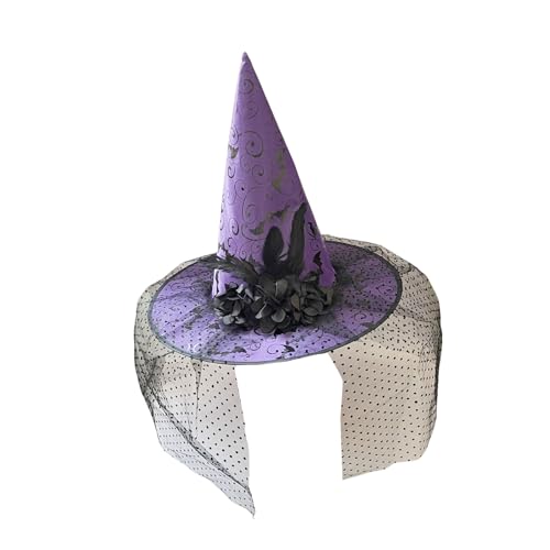 Zqxnt Eleganter Hexenhut Mit Dekorativen Gemischten Blumen Zaubererhut Für Cosplays Event Und Thematische Versammlungen Halloween Hexenhut Mit Stahldraht von Zqxnt