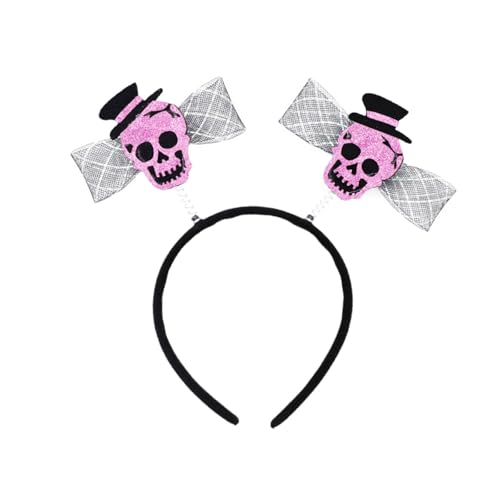 Zqxnt Halloween Schädelhaarband Mit Spitze Bogenknoten Gruseliger Stirnband Cosplay Kopfwege Festival Kopfstück Maskerades Haarzubehör von Zqxnt