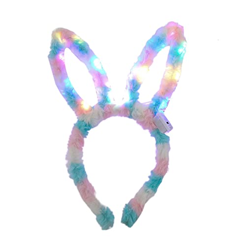 Zqxnt Kaninchenohr LED Stirnband Leuchte Stirnband Festival Party Haarband Cosplay Hochzeit Geburtstagsgeschenk von Zqxnt