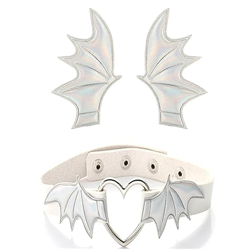 Zqxnt Mädchen Haarclip Und Choker Set Halloween Kostüm Haarclip Halloween Fledermausflügel von Zqxnt