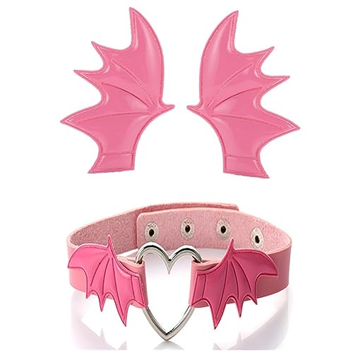 Zqxnt Mädchen Haarclip Und Choker Set Halloween Kostüm Haarclip Halloween Fledermausflügel von Zqxnt