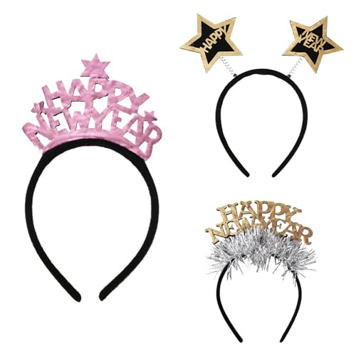 Zqxnt Neujahrsfleischstirnband Party Kostüm Glitzer 2025 Party Karaoke Foto Props Party Blingbling Hair Hoop Nightclub von Zqxnt