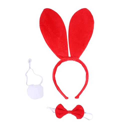 Zqxnt Süße Kaninchenohr Stirnband Schwanz Fliege Set Für Kostüm Party Kaninchen Thema Foto Requisiten Für Mädchen Teenager Kopfstücke von Zqxnt