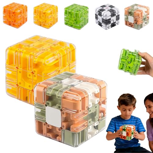 Large Labyrinth 3D Puzzles Maze Cube - Engaging Brain Teaser Toy, 3D Magic Cube Maze Ball Puzzle, Spatial Awareness Brain Training Toy, Educational Focus Game Gift for Adults Teens (A+D) von ZrdlqlLcjxy