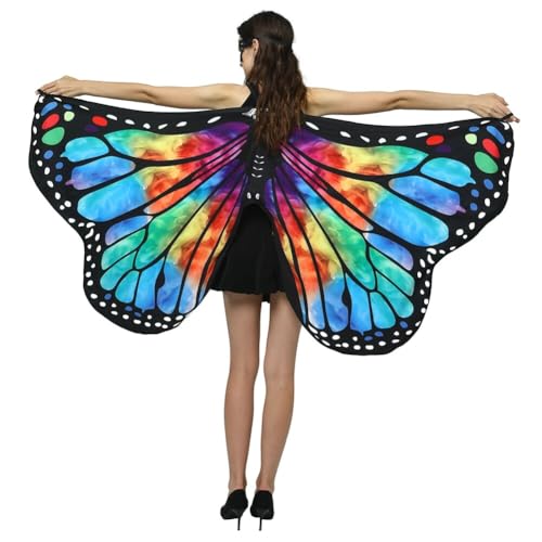 Ztexkee Schal mit Schmetterlingsflügeln für Damen, Feenparty, Umhang, Kostüm, Zubehör, Halloween, Verkleiden von Ztexkee