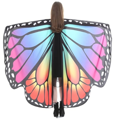 Ztexkee Schal mit Schmetterlingsflügeln und Feen, bunt, für Halloween, Tanzparty, Kostüm von Ztexkee