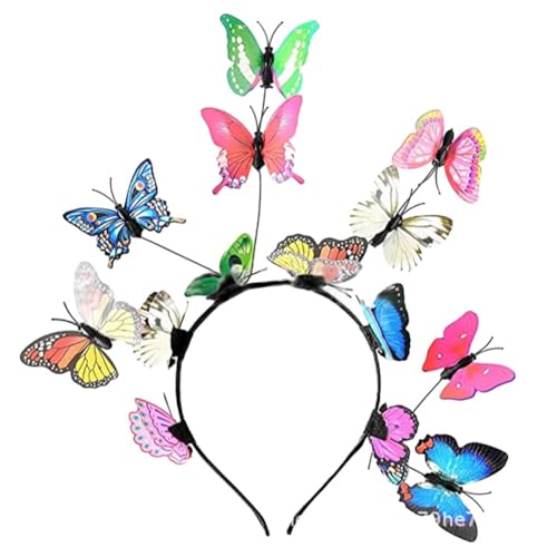 Ztexkee Schmetterlings-Stirnbänder für Damen, Schmetterlings-Haarspangen für Damen, Kopfschmuck für Mädchen, Schmetterlings-Blumen-Haarschmuck (Hybrid) von Ztexkee