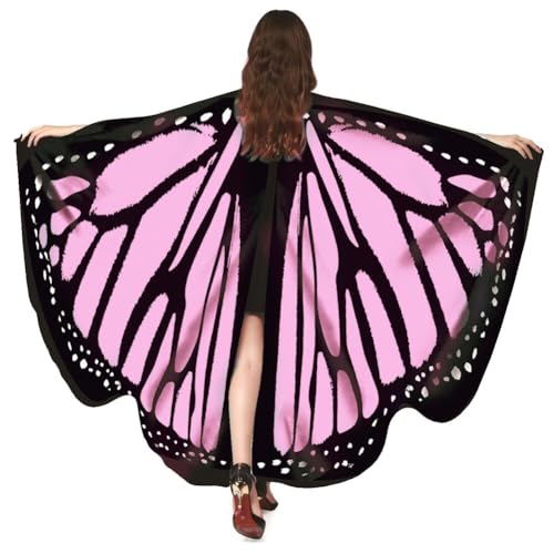 Ztexkee Süßer Halloween-Schal mit Schmetterlingsflügeln und Fee, bunt, Tanzparty, Kostüm von Ztexkee