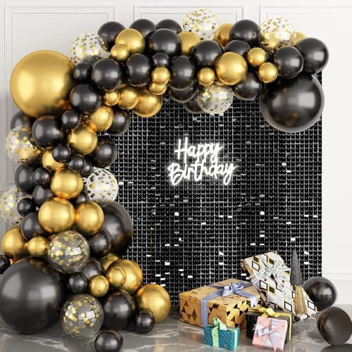 Schwarzer, schimmernder Wandhintergrund, glitzernde Pailletten, 36 Stück, glitzernde Glamour-Foto-Hintergrunddekorationen für Geburtstagsparty, Hochzeit, Verlobung, Jahrestag, Abschlussfeier Schwarzer, schimmernder Wandhintergrund, glitzernde Pailletten, 36 Stück, glitzernde Glamour-Foto-Hintergrunddekorationen für Geburtstagsparty, Hochzeit, Verlobung, Jahrestag, Abschlussfeier von Zuaooz