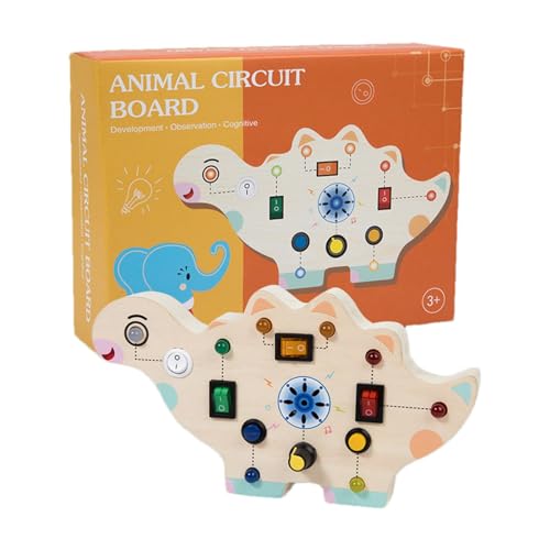 Zuasdvnk Fidget Board, Sensory Board für Kleinkinder - Montessori-Sensortafel mit LED-Licht,Lernspielzeug aus Holz, frühe Feinmotorik, sensorisches Reisespielzeug für Kinder ab 3 Jahren von Zuasdvnk