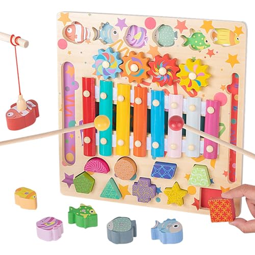Zuasdvnk Magnetisches passendes Spielzeug, Zahlenerkennungsspielzeug - Mehrzweck-Drehspielzeug aus Holz für Kinder - Vorschul-Lernspielzeug, kreatives frühpädagogisches Montessori-Spiel für von Zuasdvnk