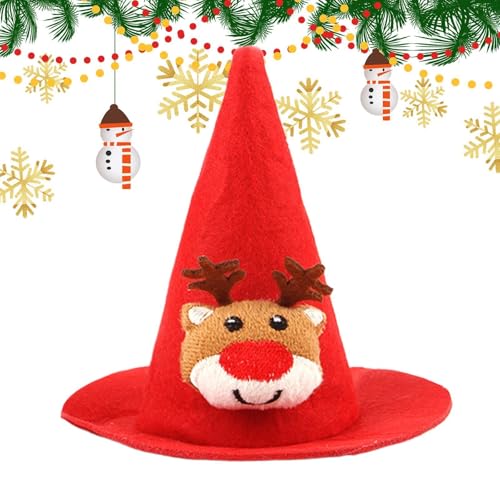 Zuasdvnk Weihnachtsmütze für Hunde, Partyhut, Weihnachtsmannmütze, spitzer Hut, Foto-Requisiten, Cosplay-Kostüm-Zubehör, Katzenhut, Hundehut für Neujahrsparty von Zuasdvnk
