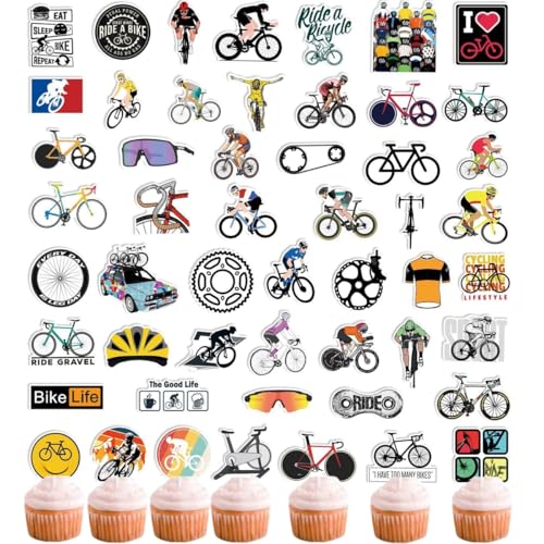 (2 in 1)50 Stück Cupcake-Topper, Krankenpflege-Abschluss-Cupcake, medizinischer Rn-Doktor, Krankenschwester-Motto-Partyzubehör (bicycle) von Zuisytm