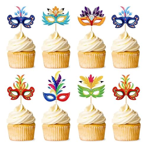 24 Stück Maskerade Maske Cupcake Topper Karneval Masquerade Cupcake Toppers 24 Stück Maskerade Maske Cupcake Topper Karneval Masquerade Cupcake Toppers von Zuisytm