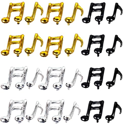 24 Stück Music Note Luftballons Mylar Balloons Hundepfoten-Luftballons für Geburtstag, Baby Shower, Party Deko, Hunde, Geburtstage, Weihnachten, Partyzubehör (black) von Zuisytm