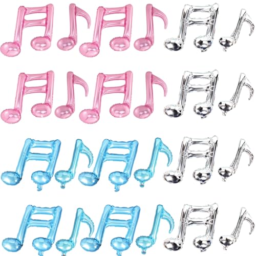 24 Stück Music Note Luftballons Mylar Balloons Hundepfoten-Luftballons für Geburtstag, Baby Shower, Party Deko, Hunde, Geburtstage, Weihnachten, Partyzubehör (pink) von Zuisytm