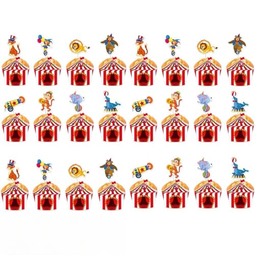 32 Stück Zirkus Cupcake Topper Tiere zeigen Cupcake Topper für Zirkus Party 32 Stück Zirkus Cupcake Topper Tiere zeigen Cupcake Topper für Zirkus Party von Zuisytm