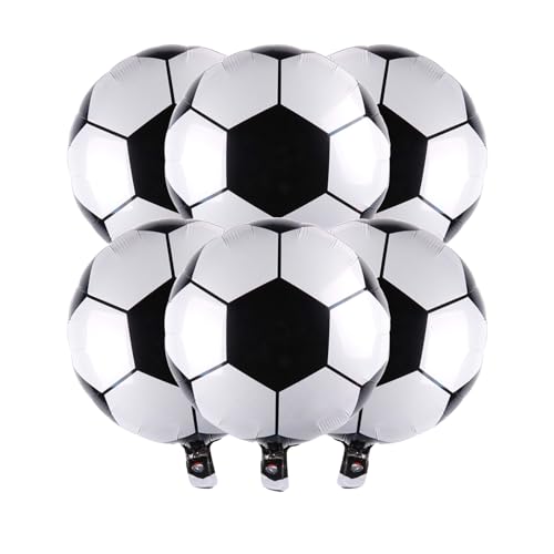 6 Stück Sport-Folienballon, Fußball, Basketball, Golf, Volleyball, Ballon, metallische Luftballons, Sportspiel-Luftballons für Jungen, Babyparty, Geburtstag, Sport Themenparty (football) von Zuisytm