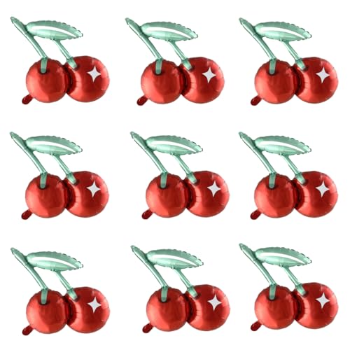 9 Stück Kirsch-Ballon, Frucht-Folienballon, 50 cm x 52 cm, Kirsche für Geburtstag, Kirsch-Mottoparty-Dekoration von Zuisytm