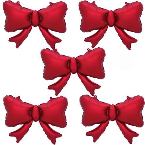 Folienballon mit roter Schleife, 41 x 51,5 cm, für Geburtstag, Babyparty, Jahrestag, Party, Dekoration, 5 Stück Folienballon mit roter Schleife, 41 x 51,5 cm, für Geburtstag, Babyparty, Jahrestag, Party, Dekoration, 5 Stück von Zuisytm