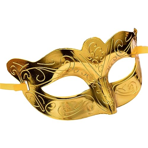 Zukmuk Halbgesichtsmaske Party Hälfte Facewear Geheimnisvoll und Sexy Damen Kopfbedeckung für Karneval, Cosplay, Halloween, Partei (Baron Gold, One Size) von Zukmuk