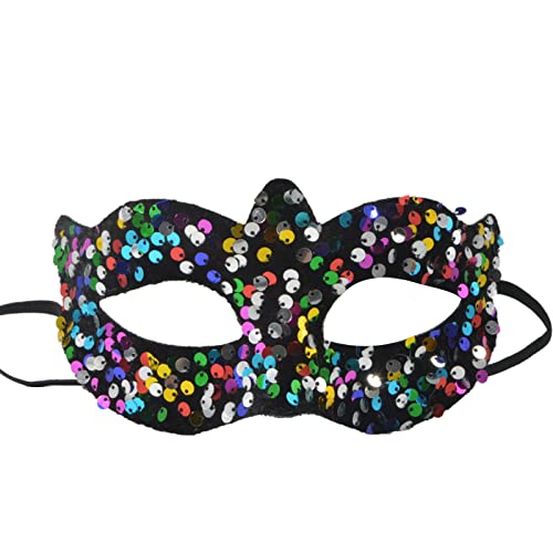 Zukmuk Halbgesichtsmaske Party Hälfte Facewear Geheimnisvoll und Sexy Damen Kopfbedeckung für Karneval, Cosplay, Halloween, Party (Dunkelbunt B, One Size) von Zukmuk