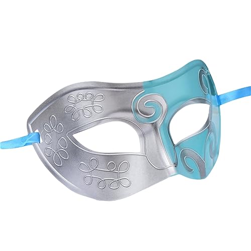 Zukmuk Halbgesichtsmaske Party Hälfte Facewear Geheimnisvoll und Sexy Damen Kopfbedeckung für Karneval, Cosplay, Halloween, Party (Weiß Blau, One Size) von Zukmuk