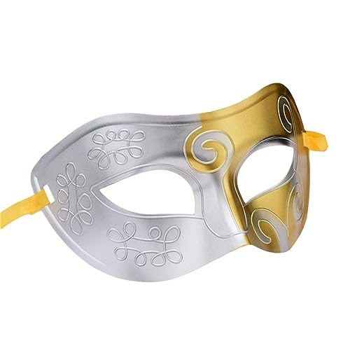 Zukmuk Halbgesichtsmaske Party Hälfte Facewear Geheimnisvoll und Sexy Damen Kopfbedeckung für Karneval, Cosplay, Halloween, Party (Weiß Gelb, One Size) von Zukmuk