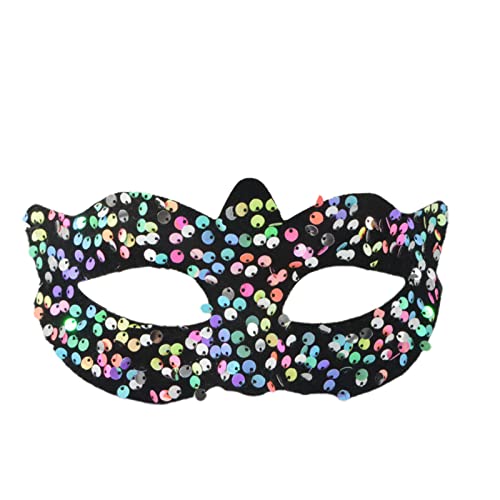 Zukmuk Halbgesichtsmaske Party Hälfte Facewear Geheimnisvoll und Sexy Damen Kopfbedeckungen für Karneval, Cosplay, Halloween, Party (Helles Multicolor B, ONE SIZE) von Zukmuk