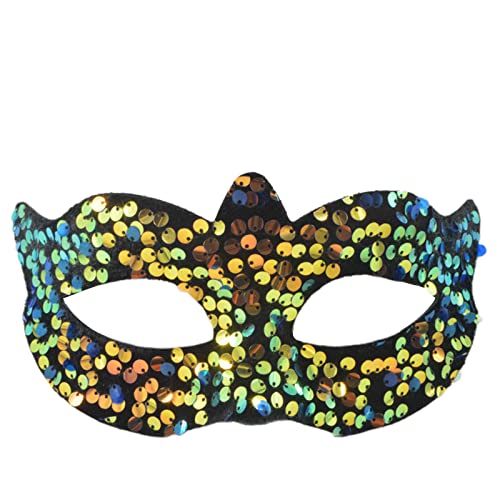 Zukmuk Halbgesichtsmaske Party Hälfte Facewear Geheimnisvolle und Sexy Damen Kopfbedeckung für Karneval, Cosplay, Halloween, Party (Gold B, One Size) von Zukmuk