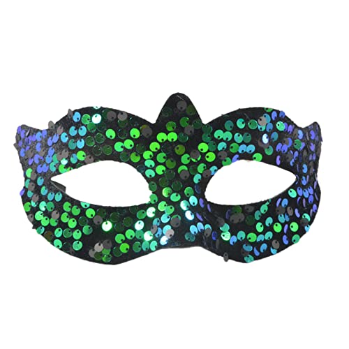 Zukmuk Halbgesichtsmaske Party Hälfte Facewear Geheimnisvolle und Sexy Damen Kopfbedeckung für Karneval, Cosplay, Halloween, Party (Grün B, One Size) von Zukmuk