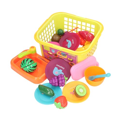 Obst Gemüse Schneidespielzeug, Küchenspielzeug, Lustiges Schneiden von Lebensmitteln, Obst und Gemüse, Spielzeug mit Lebensmittelkörben, Vorgetäuschtes Lebensmittel Spielset für von Zunate