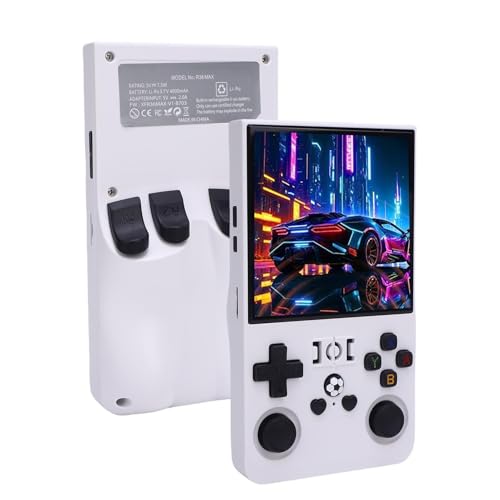 Zunate Retro Handheld Game Console, RK3326 Gaming Chip über 18000 Spiele 4,0 Zoll HD Bildschirm 4000 mAh Akku mit 2 Joysticks für Klassisches Gaming Open Source Linux System (64G) von Zunate