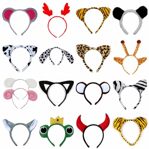 Zundo 17 Stücke Tier Ohren Haarreif Cartoon Tier Haarreifen Wildtier Cosplay Kostüm Accessoire Zundo 17 Stücke Tier Ohren Haarreif Cartoon Tier Haarreifen Wildtier Cosplay Kostüm Accessoire von Zundo