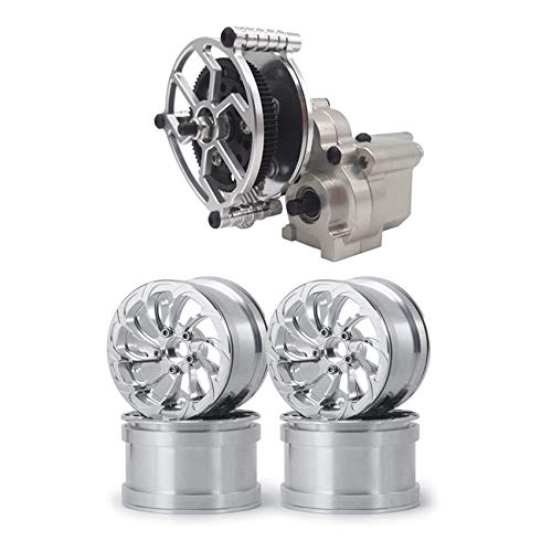 Zunedhys Beadlock-Räder aus Aluminiumlegierung, 5,6 cm, 4 Stück, mit CNC-Getriebegehäuse, Mittelgetriebe von Zunedhys