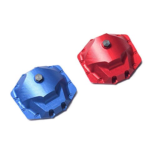 Zunedhys Metall-Achsengehäuse mit Abdeckung vorne und hinten, universell für Axial Wraith RC Crawler, Schwarz + Blau & Rot, 2 Stück von Zunedhys