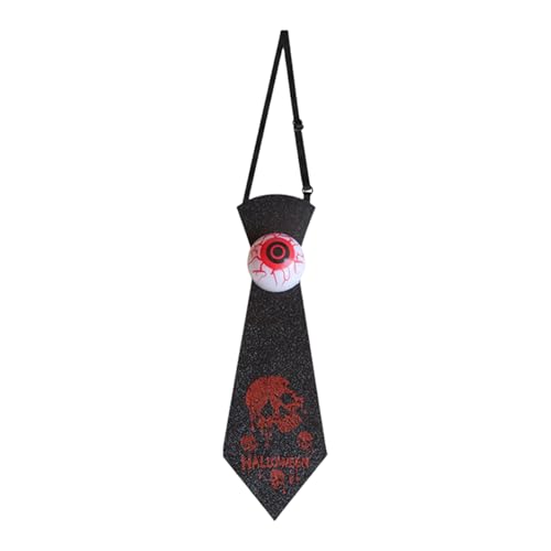 Herren Halween Krawatten - Gruselige Polyester Kostüm Accessoire | LED beleuchtete Augapfel Halsbekleidung für Fledermausschläge Skel von Zunetsutock