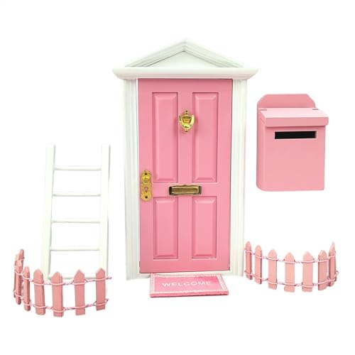 Miniatur Feentür Set - Puppentür Deko Puppentür | Miniatur-Szenen Dekoration für den Außenbereich für Feengärten 1:12 Miniatur Szene Dekoration von Zunetsutock