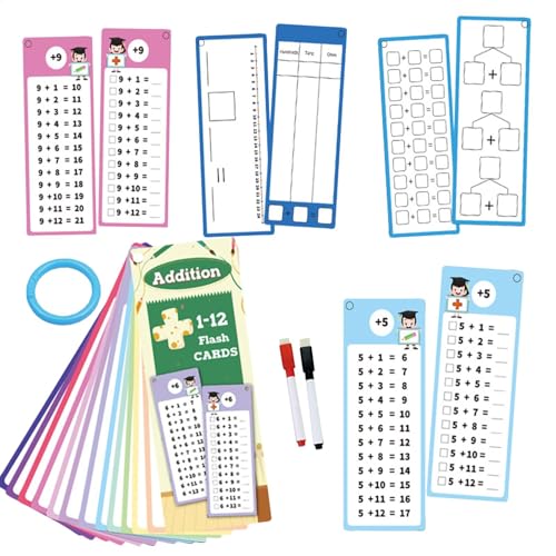 Multiplikations-Flash-Karten | Flash-Karten für Kinder, interaktives Lernspiel mit 2 Trockenstiften für Klassenzimmer, Heimschule von Zunetsutock