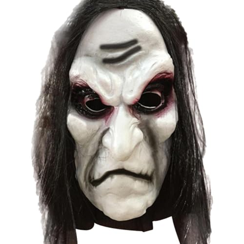 Zombie Halloween -Maske - Haariger Full Head Beängstigender Helm, Realistisches Horrorkostümzubehör | PVC Bloody Untote , Tragbare Requisite Für Gruselige Party -Rollenspiele Haunted House Schrec von Zunetsutock