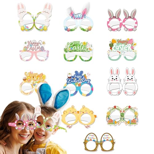 Zunetsutock Osterhasen-Brille – -Fotoautomaten-Requisiten, Brillenrahmen, Ostergläser, Party-Dekorationen, lustige Papierbrille für Zuhause, Klassenzimmer, Schule von Zunetsutock