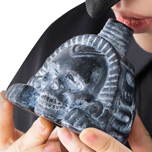 Zunetsutock Schädelkopfmodell, klingende Schreie Pfeife Schädelkopf Figur | 9 cm/3,54 Zoll menschliches Skelettschädel, Heimtischdekoration für Weihnachten, Halloween, Geburtstag Zunetsutock Schädelkopfmodell, klingende Schreie Pfeife Schädelkopf Figur | 9 cm/3,54 Zoll menschliches Skelettschädel, Heimtischdekoration für Weihnachten, Halloween, Geburtstag von Zunetsutock