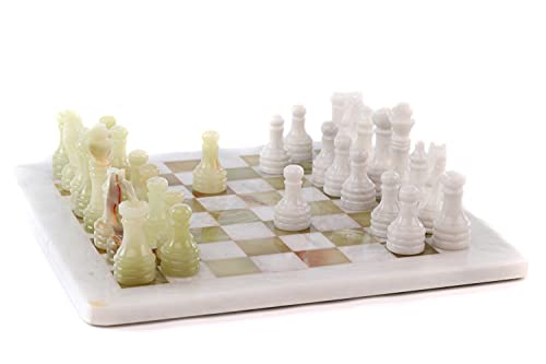 Schach Schachspiel ca. 30 x 30 cm Onyx Marmor sehr dekorativ von Zunftbedarf.de