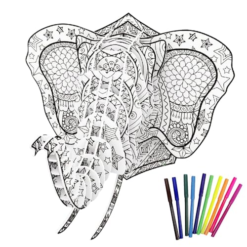 3D -Malvorlagen -Puzzle -Set -Malerei Bastelspiel, Kreatives Puzzle -Kit Kids | Pädagogikspielzeug, Für Mädchen Kleinkinder, 10 Farbstifte, Tragbare Malaktivität, Fähigkeitsentwicklung GI von Zunishaone