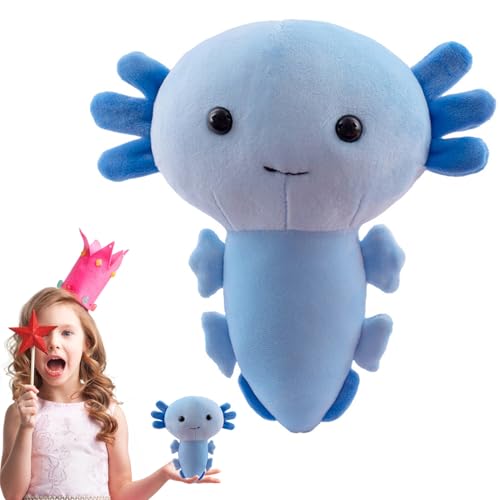 Axolotl Plüschspielzeug – aus süßem Plüsch, weicher Cartoon-Salamander | Entzückendes Hexagon-Dinosaurier-Design, flauschiges Tierkissen, Schlafzimmer, Plüschakzent, von Zunishaone