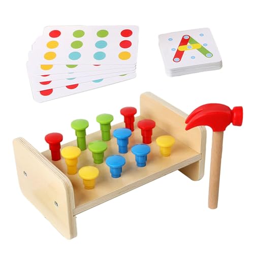 Buchspielzeug | Holzkenntnisse mit Holzmotor mit farbenfrohen Hammer und Knöcheln | Perfekt für sensorische und kognitive Entwicklung von Kleinkindern, robustem und langlebigem Bildungsspielzeug für Buchspielzeug | Holzkenntnisse mit Holzmotor mit farbenfrohen Hammer und Knöcheln | Perfekt für sensorische und kognitive Entwicklung von Kleinkindern, robustem und langlebigem Bildungsspielzeug für von Zunishaone